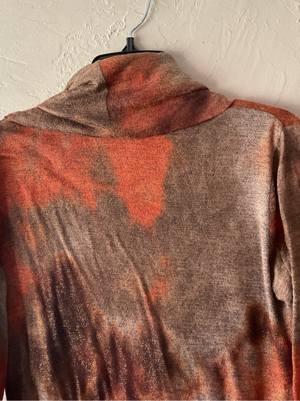 Coco Bianco Women's Rust and Brown Draped Tunic Sweater - Picture 7 of 8